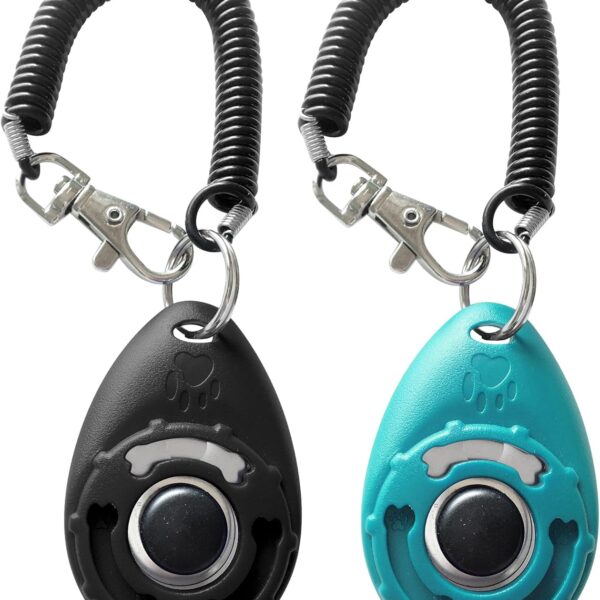 Dog Training Clicker with Sring Wrist and Keyring - Pet Dog Training Clickers for Puppy, Cat, Potty, Bird, Horse, Pet, Trainer Training Tools, Behavior Aids